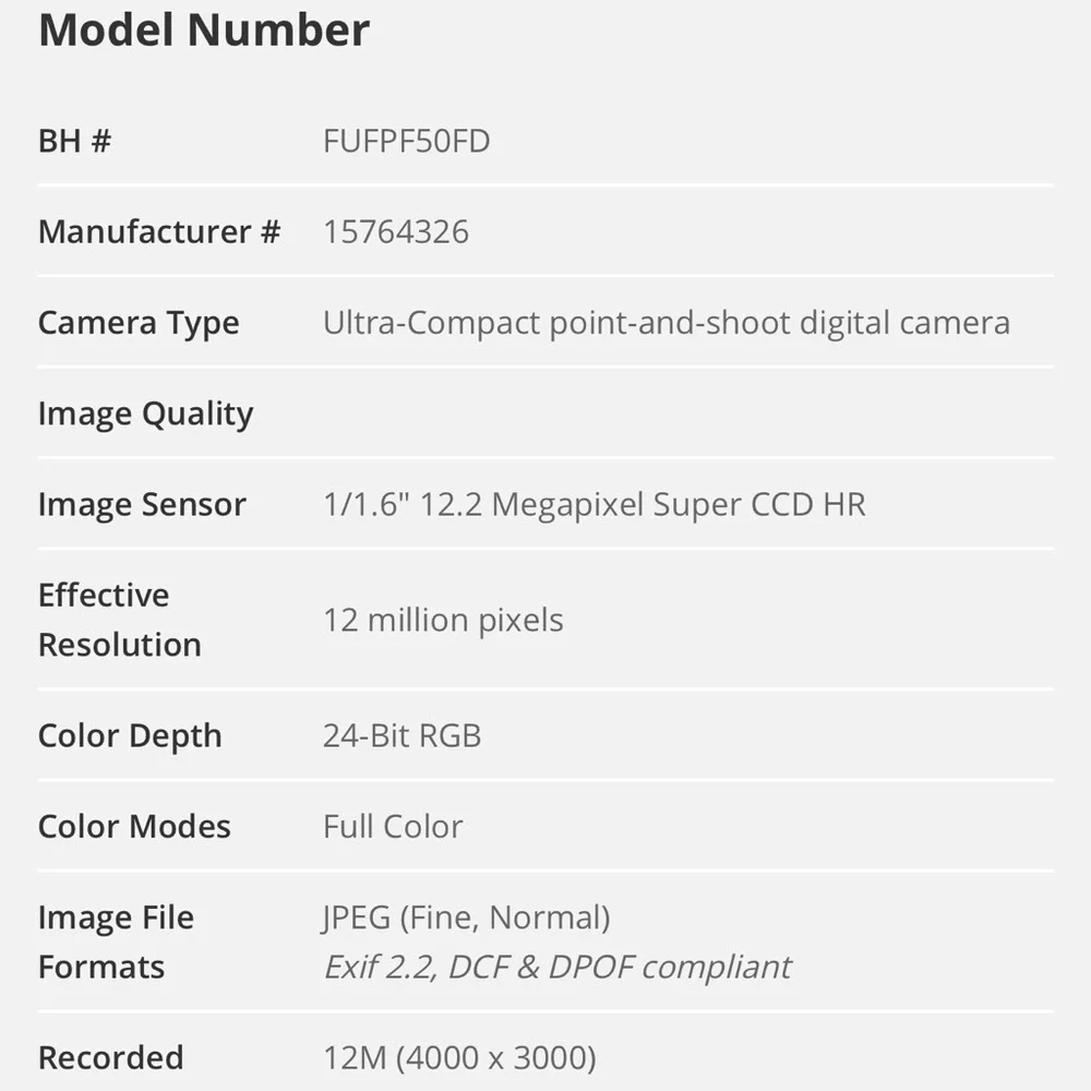 Fujifilm FinePix F50fd Silver Digital Camera
